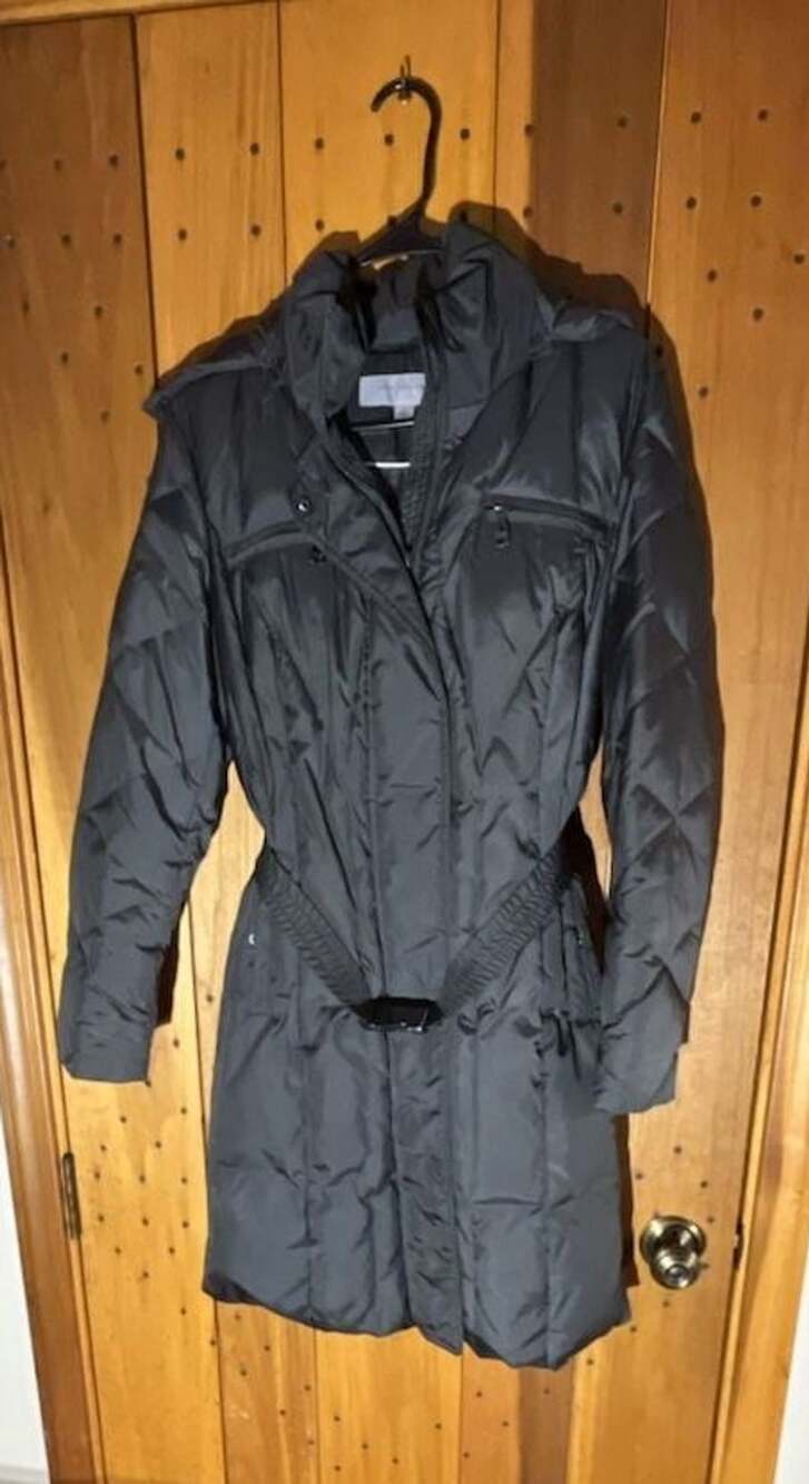 Marc New York Andrew Marc Charcoal Hooded Belted Winter Puffer Jacket Size S